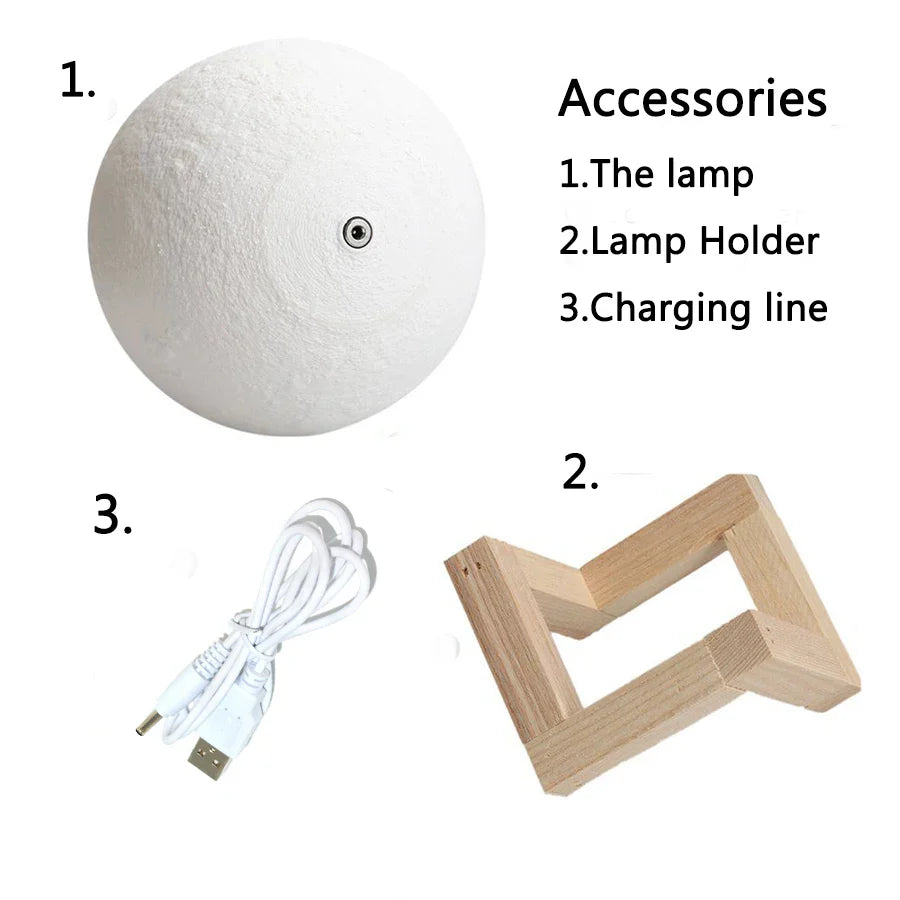 3D Moon Lamp – Minimalist Warm Ambient Night Light