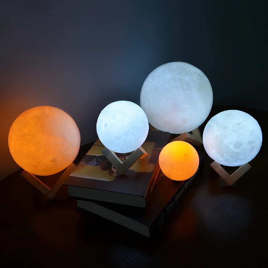 3D Moon Lamp – Minimalist Warm Ambient Night Light